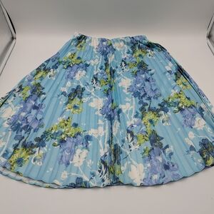 Worthington Pleated Skirt & Old Navy Loose Taper Pants Large Blue Gray Cotton